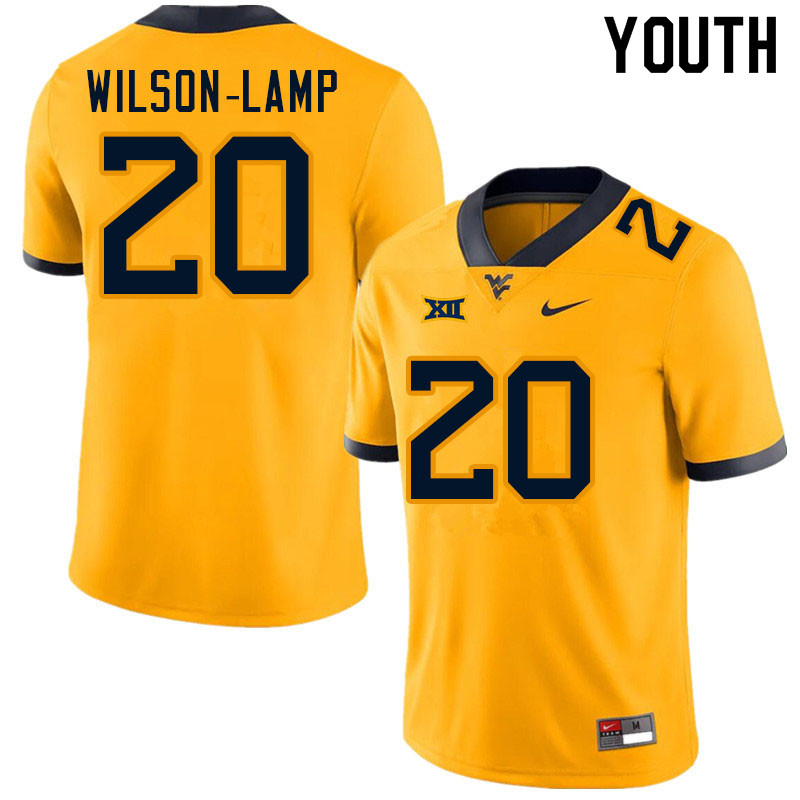 NCAA Youth Andrew Wilson-Lamp West Virginia Mountaineers Gold #20 Nike Stitched Football College Authentic Jersey DP23F32GZ